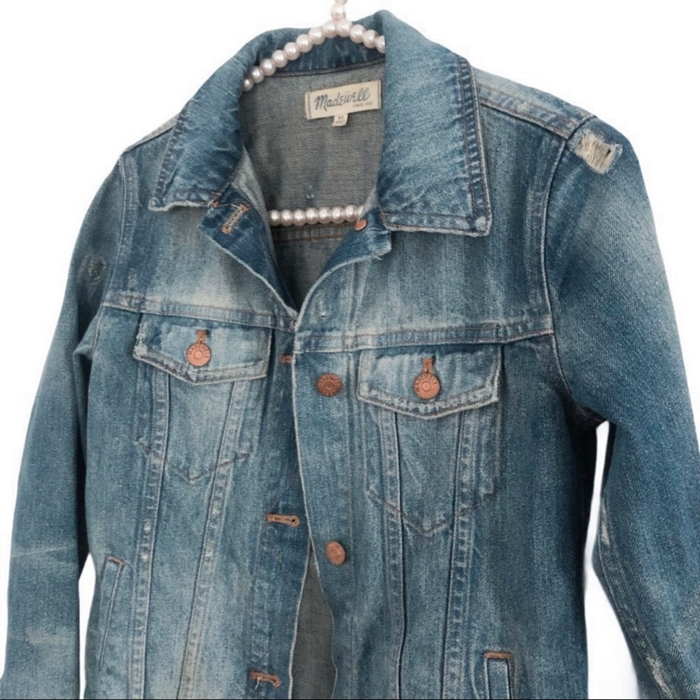 MADEWELL Ripped Distressed Denim Jean Jacket - Picture 4 of 8